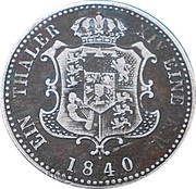 1 Thaler - Ernest August, Germany, 1840 reverse image