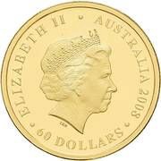 60 Dollars - Elizabeth II 4th Portrait - Australian Olympic Team - Gold Proof obverse image