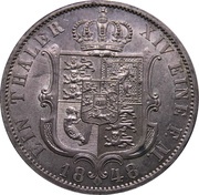 1 Thaler - Ernest August, Germany, 1848-1849 reverse image