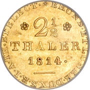 2½ Thaler - George III, Germany, 1814 reverse image