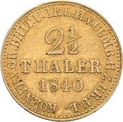2½ Thaler - Ernest August, Germany, 1839-1843 reverse image