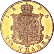 2½ Thaler - George V, Germany, 1853-1855 reverse image