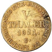 5 Thalers - George IV Harz Ausbeute, Germany, 1821 reverse image