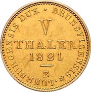 5 Thalers - George IV, Germany, 1821-1830 reverse image
