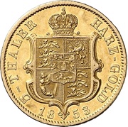 5 Thalers - George V, Germany, 1853-1856 reverse image