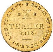 10 Thalers - George III, Germany, 1813-1814 reverse image
