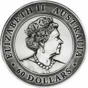60 Dollars - Elizabeth II 6th Portrait - Great Barrier Reef - Silver Antiqued obverse image