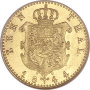 10 Thalers - Ernest August, Germany, 1844-1848 reverse image