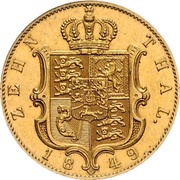 10 Thalers - Ernest August, Germany, 1849-1851 reverse image