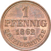 1 Pfennig - George V, Germany, 1858-1864 reverse image