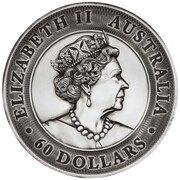 60 Dollars - Elizabeth II 6th Portrait - Dragon and Tiger - Silver Antiqued obverse image