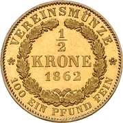 ½ Krone - George V, Germany, 1857-1866 reverse image