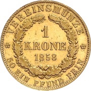 1 Krone - George V, Germany, 1857-1866 reverse image
