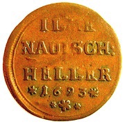 1 Heller - John Ernest III of Sachsen-Weimar, Germany, 1693-1694 reverse image