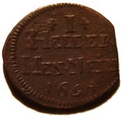 1 Heller - Bernhard of Sachsen-Meiningen, Germany, 1694 reverse image
