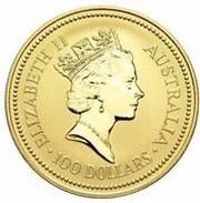 100 Dollars - Elizabeth II 3rd Portrait - Common Walleroo - Gold Proof obverse image