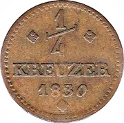 ¼ Kreuzer - William II, Germany, 1824-1830 reverse image