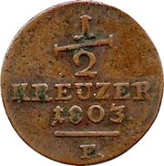 ½ Kreuzer - William I, Germany, 1803-1804 reverse image