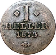1 Heller - William II, Germany, 1822-1829 reverse image