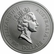 100 Dollars - Elizabeth II 3rd Portrait - Koala - Platinum obverse image