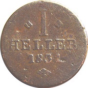1 Heller - William II, Germany, 1822-1831 reverse image