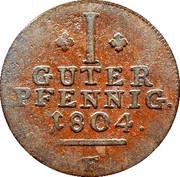 1 Pfennig - William I, Germany, 1804-1814 reverse image
