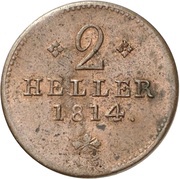 2 Heller - William IX, Germany, 1814 reverse image