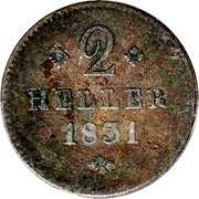 2 Heller - William II, Germany, 1831-1833 reverse image