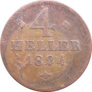 4 Heller - William II, Germany, 1821-1831 reverse image