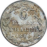 ⅙ Thaler - William II, Germany, 1823-1831 reverse image