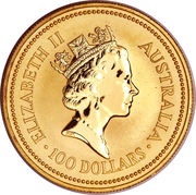 100 Dollars - Elizabeth II 3rd Portrait - Australian Nugget - Gold Bullion Coin obverse image