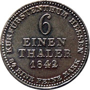 ⅙ Thaler - William II, Frederick William, Germany, 1833-1846 reverse image