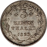 ⅓ Thaler - William II, Germany, 1822-1829 reverse image