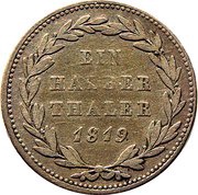½ Thaler - William I, Germany, 1819-1820 reverse image