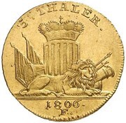 5 Thalers - William I Pistole, Germany, 1806 reverse image