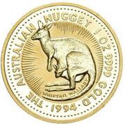 100 Dollars - Elizabeth II 3rd Portrait - Australian Nugget - Gold Bullion Coin, Australia, 1993-1994 reverse image