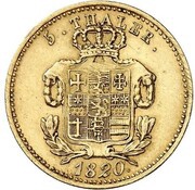 5 Thalers - William I, Germany, 1820 reverse image