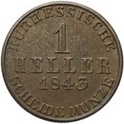 1 Heller - Frederick William, Germany, 1843-1847 reverse image