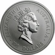 100 Dollars - Elizabeth II 3rd Portrait - Koala - Platinum obverse image