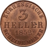 3 Heller - Frederick William I, Germany, 1848-1866 reverse image