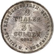 2 Thalers / 3½ Gulden - William II and Frederick William, Germany, 1840-1845 reverse image