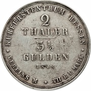 2 Thalers / 3½ Gulden - William II and Frederick William, Germany, 1844-1845 reverse image