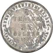 2 Thalers / 3½ Gulden - William II and Frederick William, Germany, 1847 reverse image