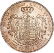 2 Thalers - Frederick William I, Germany, 1851-1855 reverse image