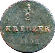 ½ Kreuzer - Louis I, Germany, 1809-1817 reverse image