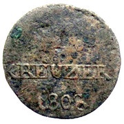 1 Kreuzer - Louis I, Germany, 1807-1809 reverse image