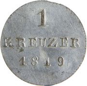 1 Kreuzer - Louis I, Germany, 1819 reverse image