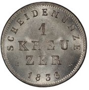 1 Kreuzer - Louis II, Germany, 1834-1838 reverse image