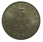 3 Kreuzers - Louis II, Germany, 1833-1836 reverse image