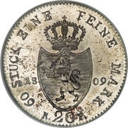 20 Kreuzers - Louis I, Germany, 1807-1809 reverse image